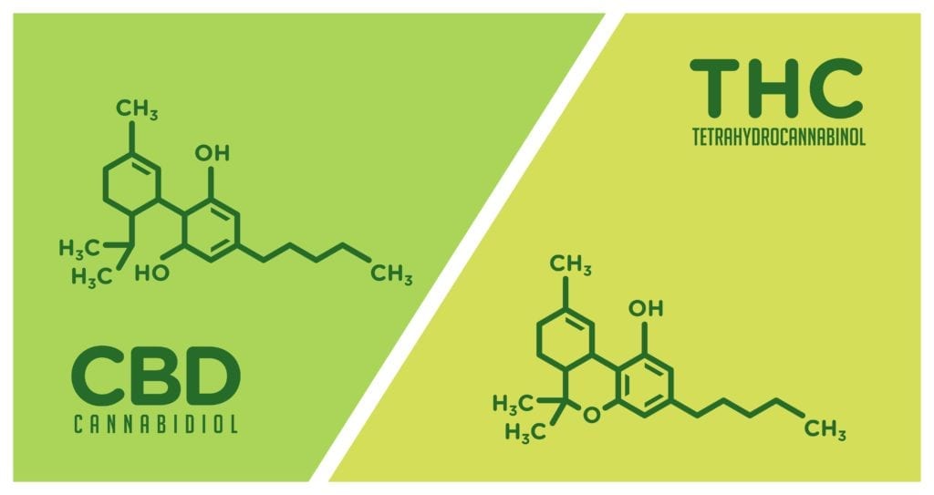 CBD and THC molecules