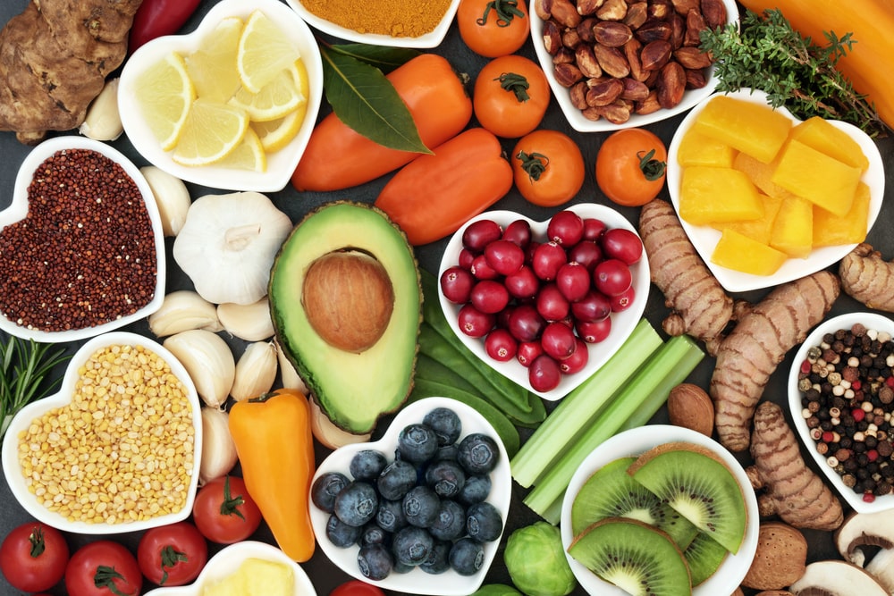 a variety of healthy foods
