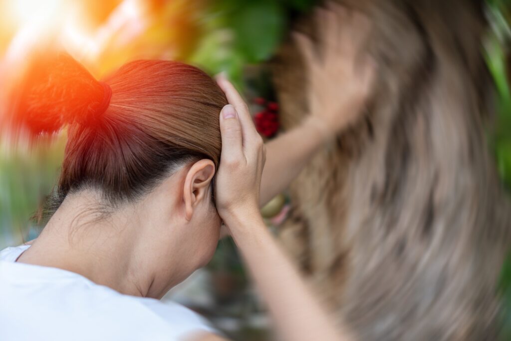 woman with vertigo