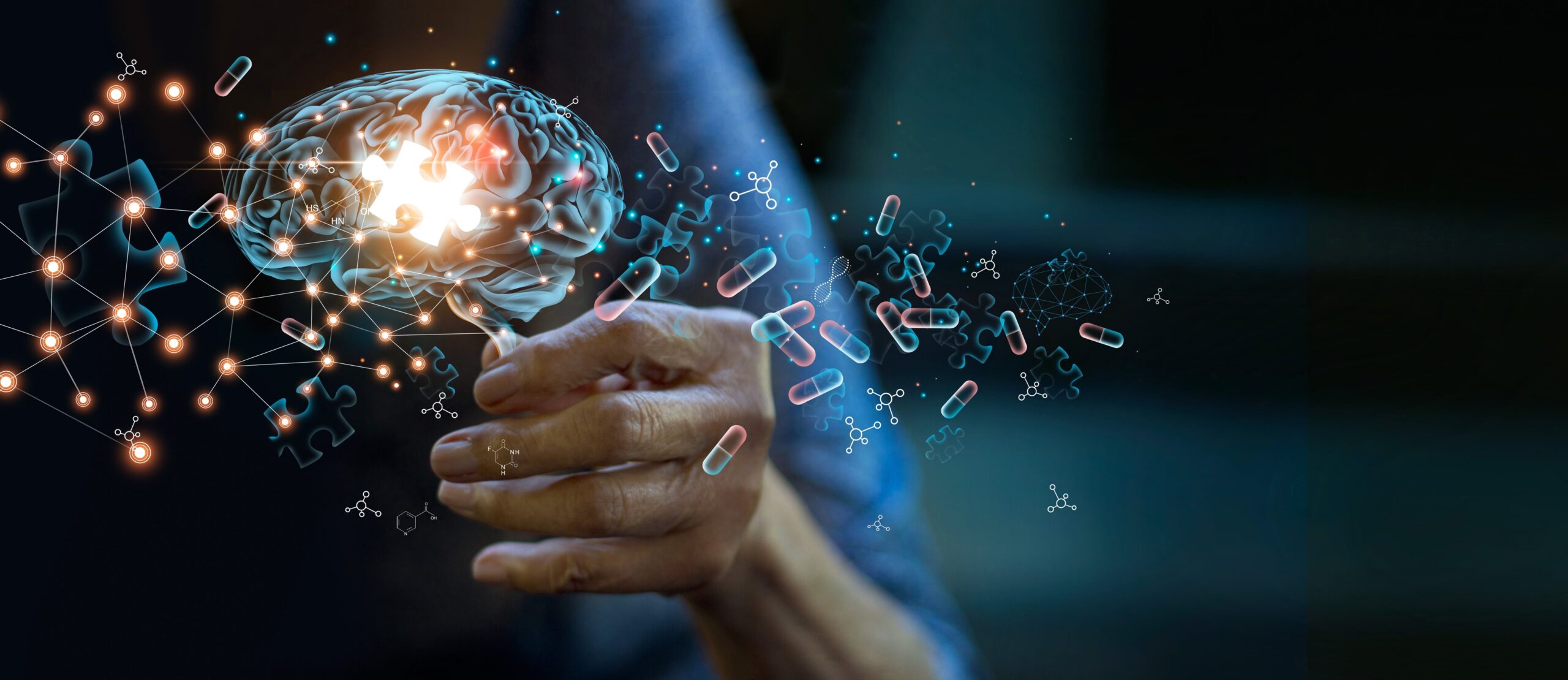 Alzheimer's disease concept, Elderly woman holding brain symbol of missing jigsaw puzzle, World Alzheimer's, World mental health, Memory loss, Dementia, Parkinson disease.