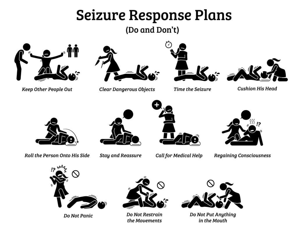 do and don't of seizure first aid 